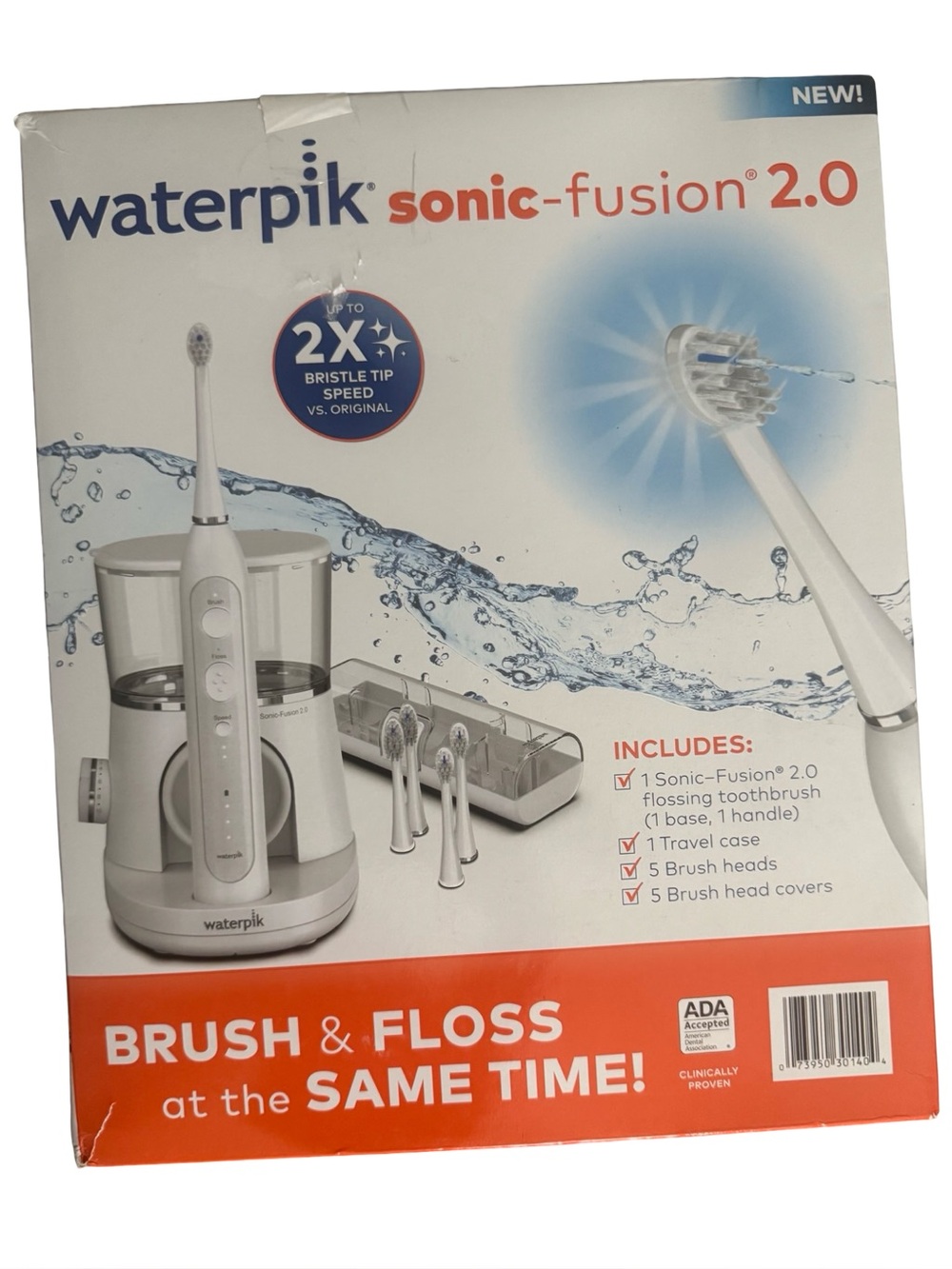 Waterpik Sonic-Fusion 2.0 Flossing Toothbrush Combo w/ Extra Heads Open Box - Picture 2 of 9
